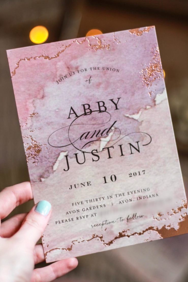 boho minted wedding invitation
