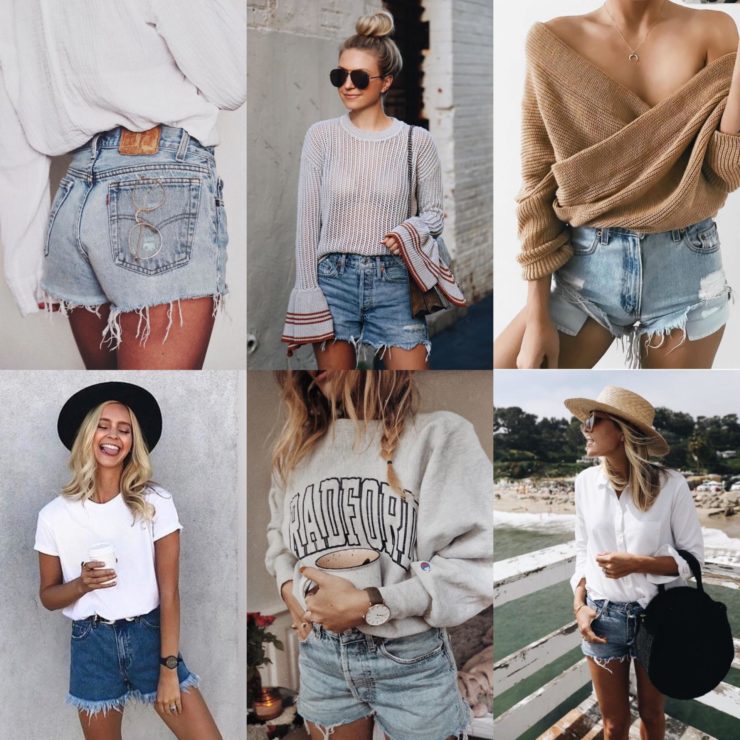 summer fashion cut off denim shorts