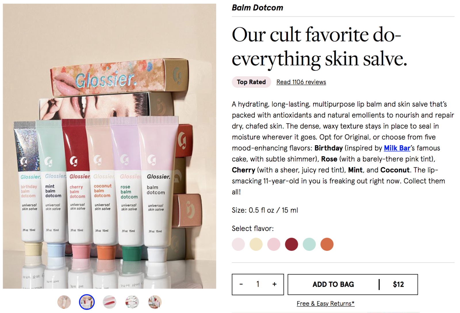 I Tried 3 Glossier Products & Here's What I Thought of Them, balm Dotcom review
