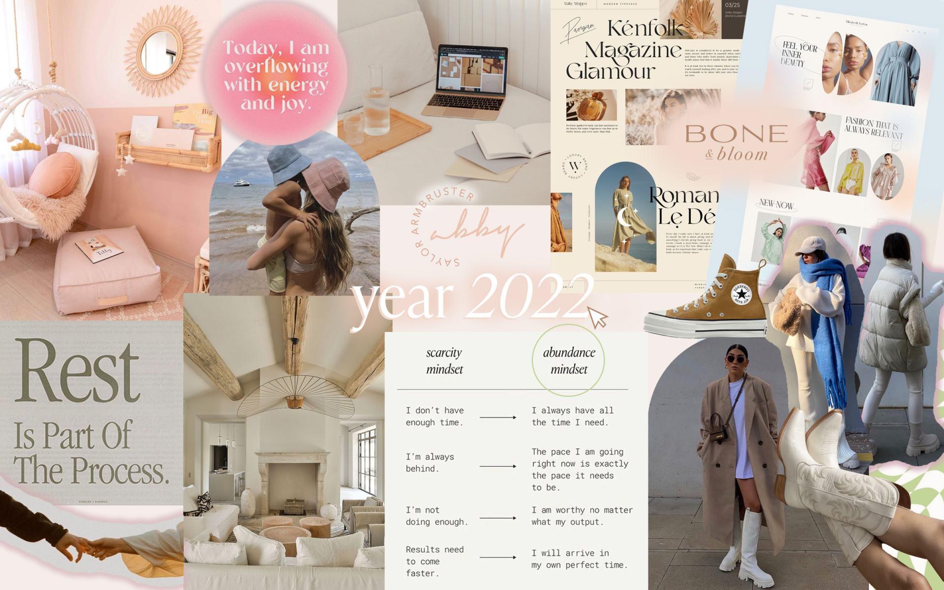 a digital vision board that has a collage of quotes and phrases and images from that are inspiring