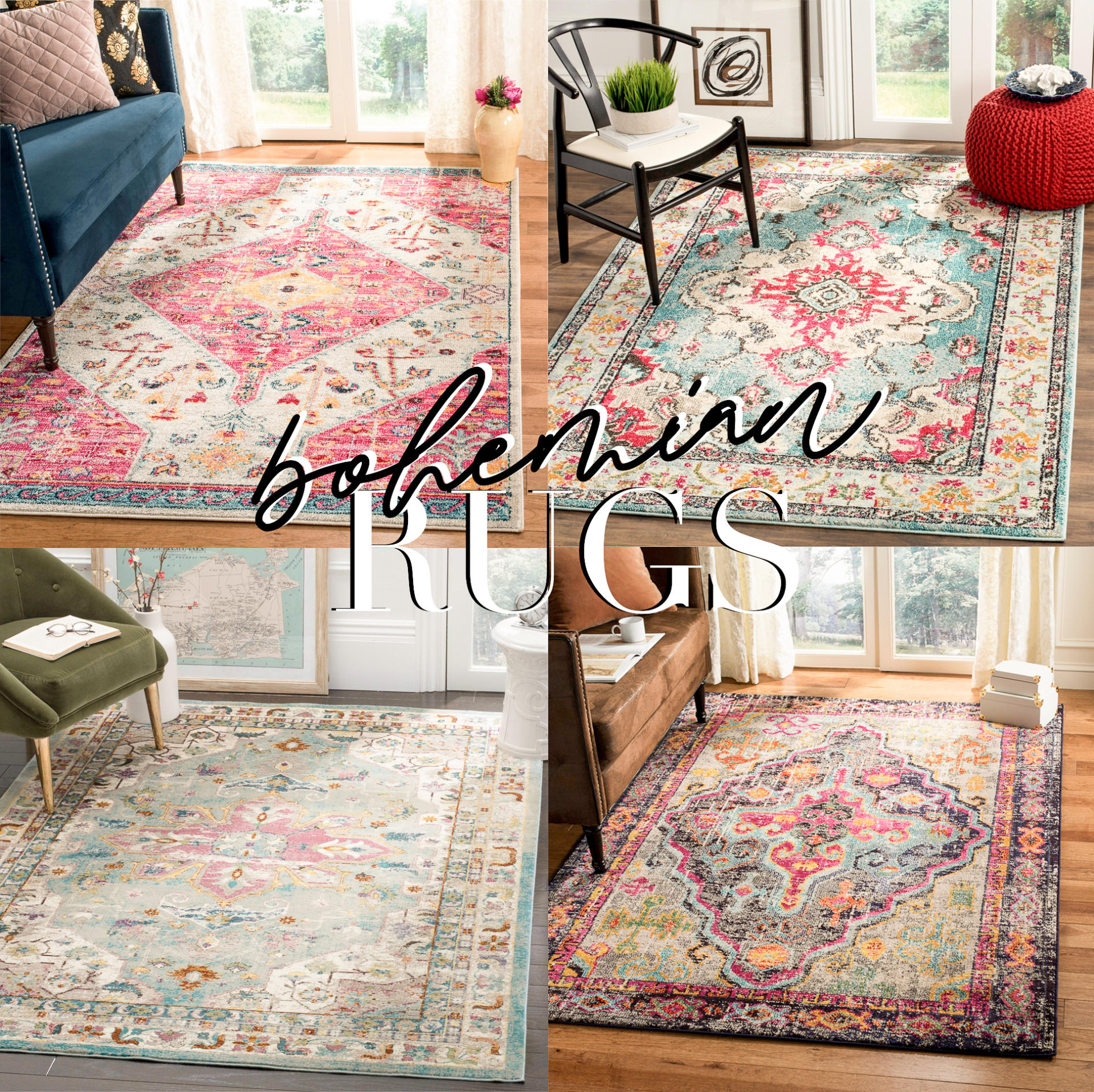 Large Bohemian Area Rugs Under $300