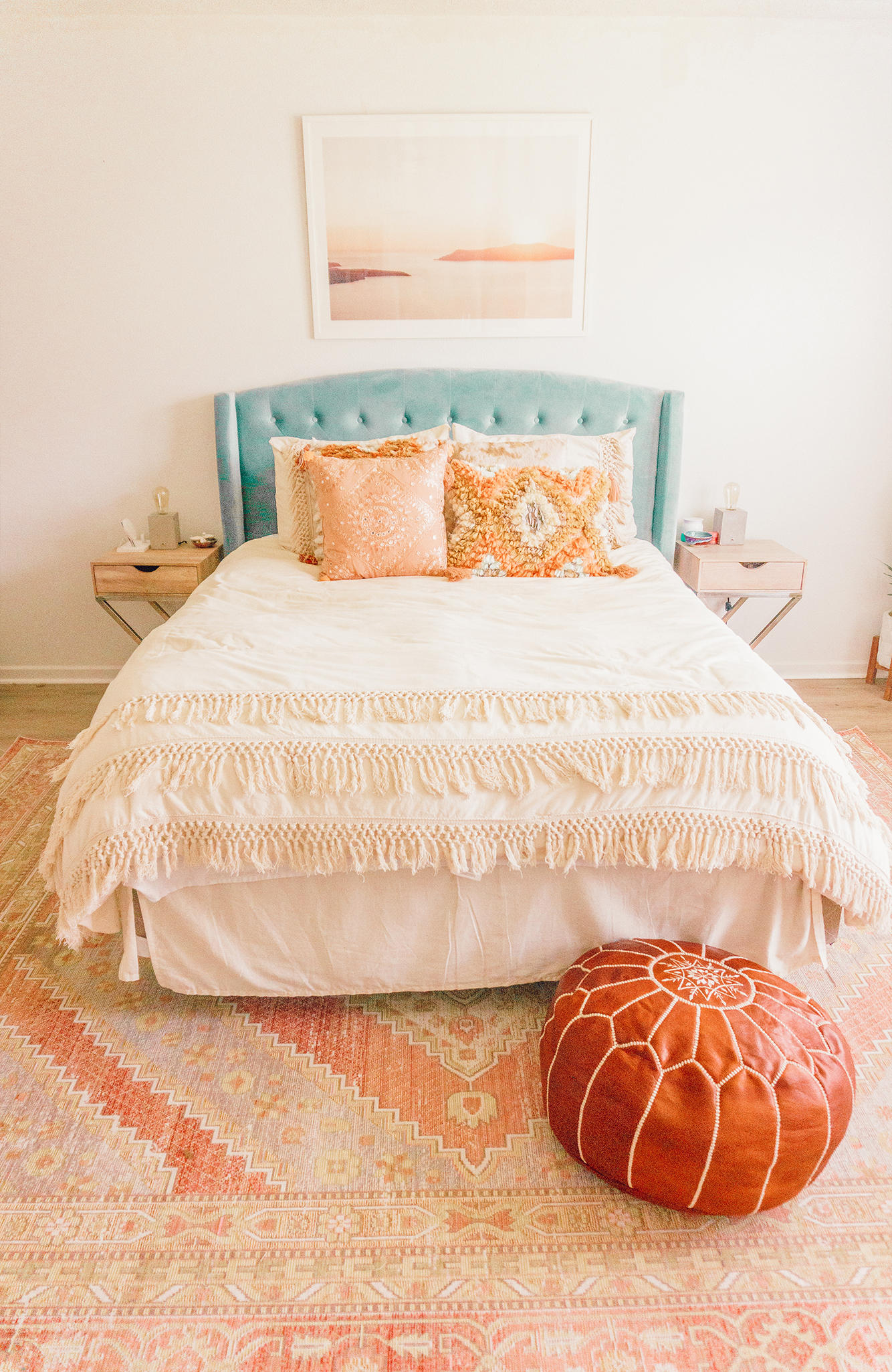 Peach Bohemian Master Bedroom Makeover
