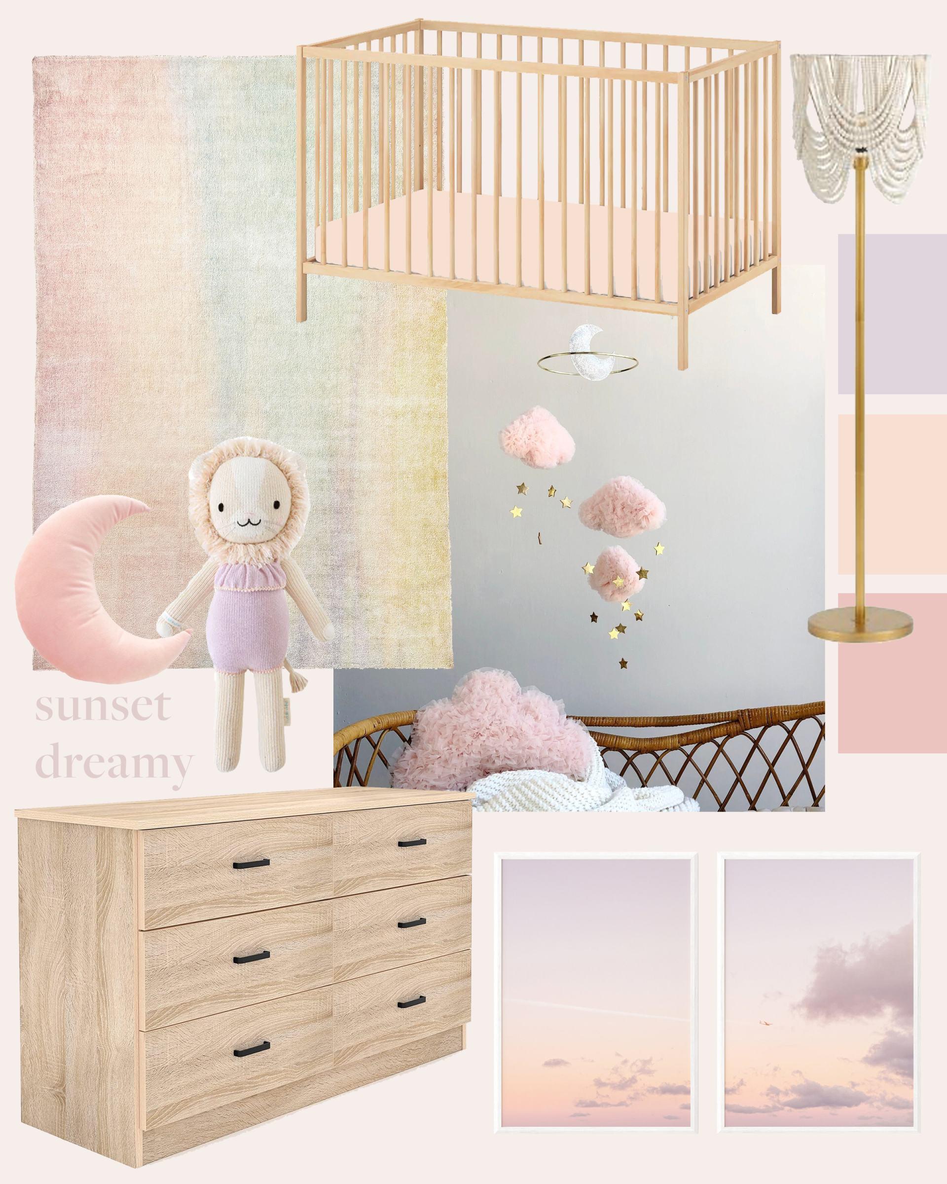 Baby Girl Nursery Inspiration: Dreamy Sunset